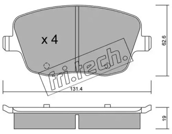 Комплект тормозных колодок fri.tech. 563.0