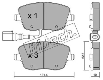 Комплект тормозных колодок fri.tech. 563.1