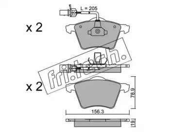 Комплект тормозных колодок fri.tech. 566.1
