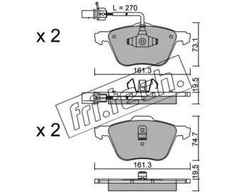 Комплект тормозных колодок fri.tech. 567.0