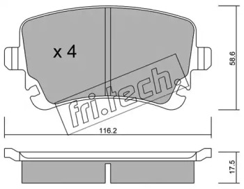 Комплект тормозных колодок fri.tech. 570.2