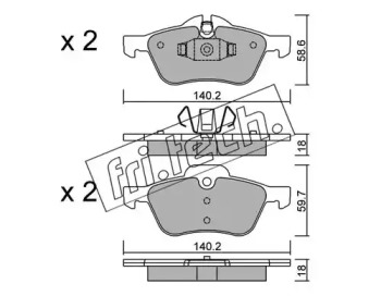 Комплект тормозных колодок fri.tech. 571.0