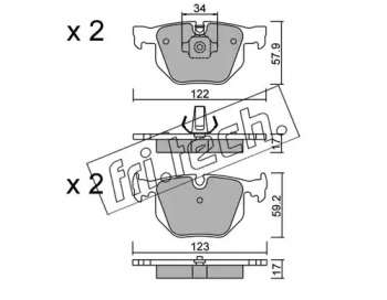 Комплект тормозных колодок fri.tech. 577.0