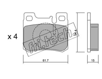 Комплект тормозных колодок fri.tech. 582.0