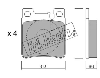 Комплект тормозных колодок fri.tech. 583.0