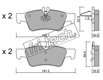 Комплект тормозных колодок fri.tech. 584.0
