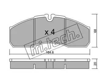 Комплект тормозных колодок fri.tech. 594.3