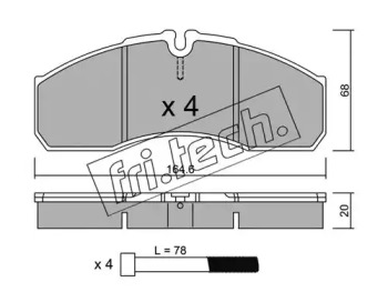 Комплект тормозных колодок fri.tech. 594.5