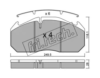 Комплект тормозных колодок fri.tech. 602.0