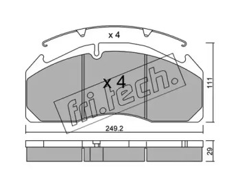 Комплект тормозных колодок fri.tech. 609.0