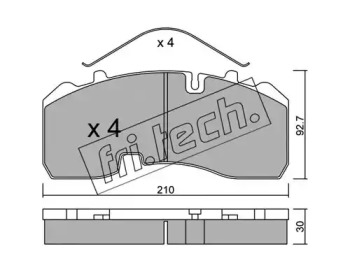 Комплект тормозных колодок fri.tech. 611.0