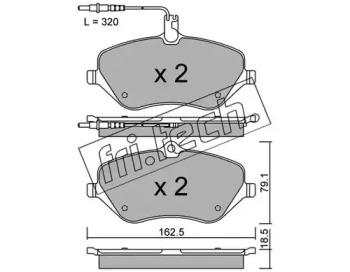 Комплект тормозных колодок fri.tech. 617.1