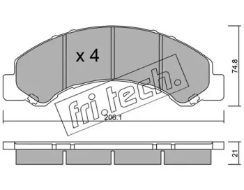 Комплект тормозных колодок fri.tech. 636.0