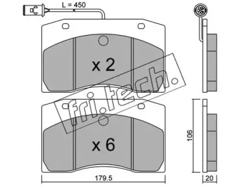 Комплект тормозных колодок fri.tech. 665.0