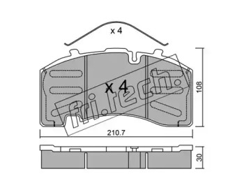 Комплект тормозных колодок fri.tech. 668.0