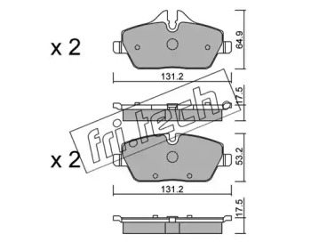 Комплект тормозных колодок fri.tech. 680.0