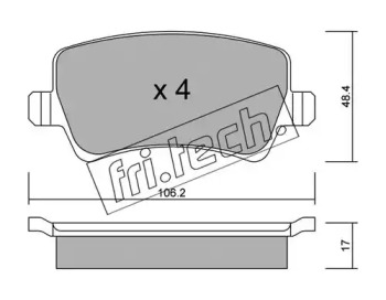 Комплект тормозных колодок fri.tech. 692.0