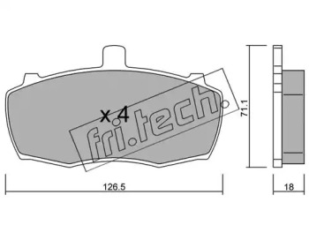 Комплект тормозных колодок fri.tech. 708.0
