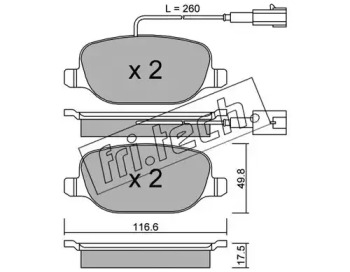 Комплект тормозных колодок fri.tech. 720.2
