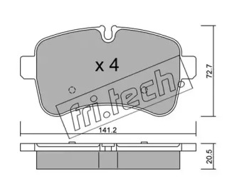 Комплект тормозных колодок fri.tech. 727.0