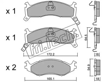 Комплект тормозных колодок fri.tech. 730.0