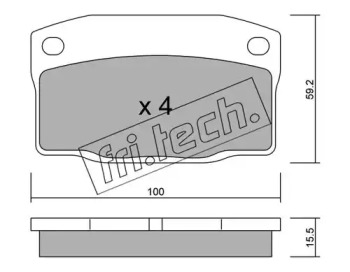 Комплект тормозных колодок fri.tech. 742.0