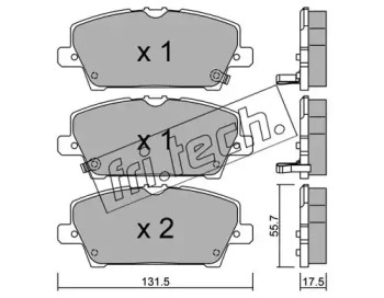 Комплект тормозных колодок fri.tech. 744.0