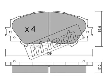 Комплект тормозных колодок fri.tech. 763.0