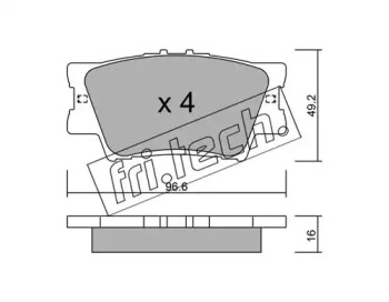 Комплект тормозных колодок fri.tech. 765.0