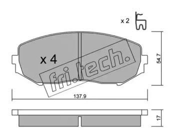 Комплект тормозных колодок fri.tech. 782.0