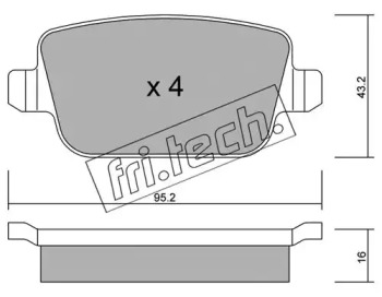 Комплект тормозных колодок fri.tech. 796.0