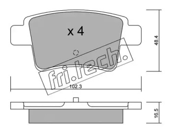 Комплект тормозных колодок fri.tech. 817.0
