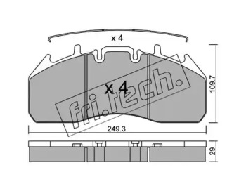 Комплект тормозных колодок fri.tech. 825.0