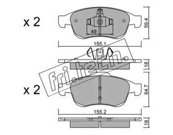 Комплект тормозных колодок fri.tech. 833.0