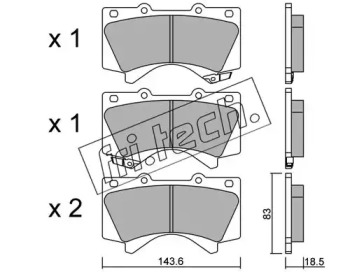 Комплект тормозных колодок fri.tech. 837.0
