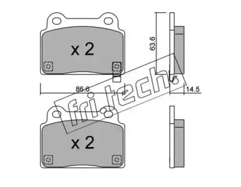 Комплект тормозных колодок fri.tech. 843.0