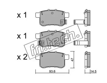 Комплект тормозных колодок fri.tech. 885.0
