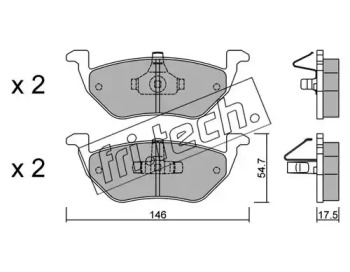 Комплект тормозных колодок fri.tech. 924.0