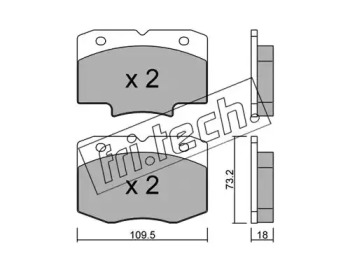 Комплект тормозных колодок fri.tech. 940.0