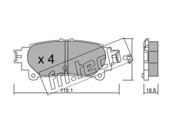 Комплект тормозных колодок fri.tech. 955.0