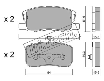 Комплект тормозных колодок fri.tech. 956.0