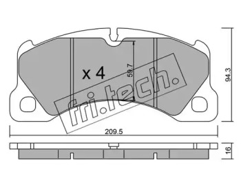 Комплект тормозных колодок fri.tech. 973.0