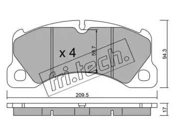 Комплект тормозных колодок fri.tech. 973.3