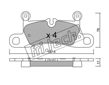 Комплект тормозных колодок fri.tech. 974.0