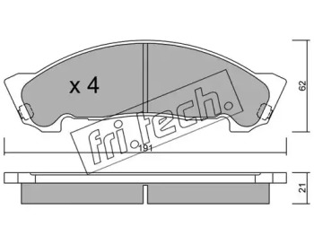Комплект тормозных колодок fri.tech. 988.0