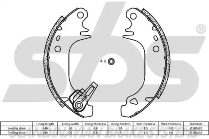 Комлект тормозных накладок sbs 18492799407
