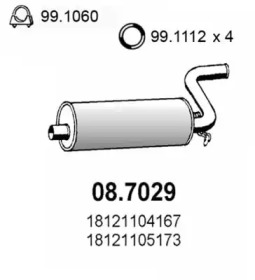 Глушитель выхлопных газов конечный ASSO 08.7029