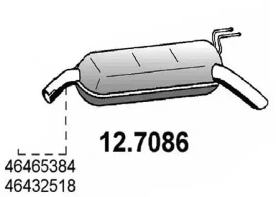 Глушитель выхлопных газов конечный ASSO 12.7086