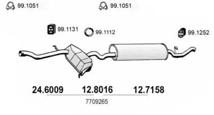 Глушитель выхлопных газов конечный ASSO 12.7158