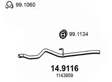 Труба выхлопного газа ASSO 14.9116